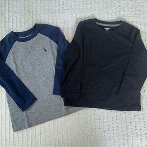 Polo Ralph Lauren & Old Navy long sleeve t-shirts in gray & navy and black